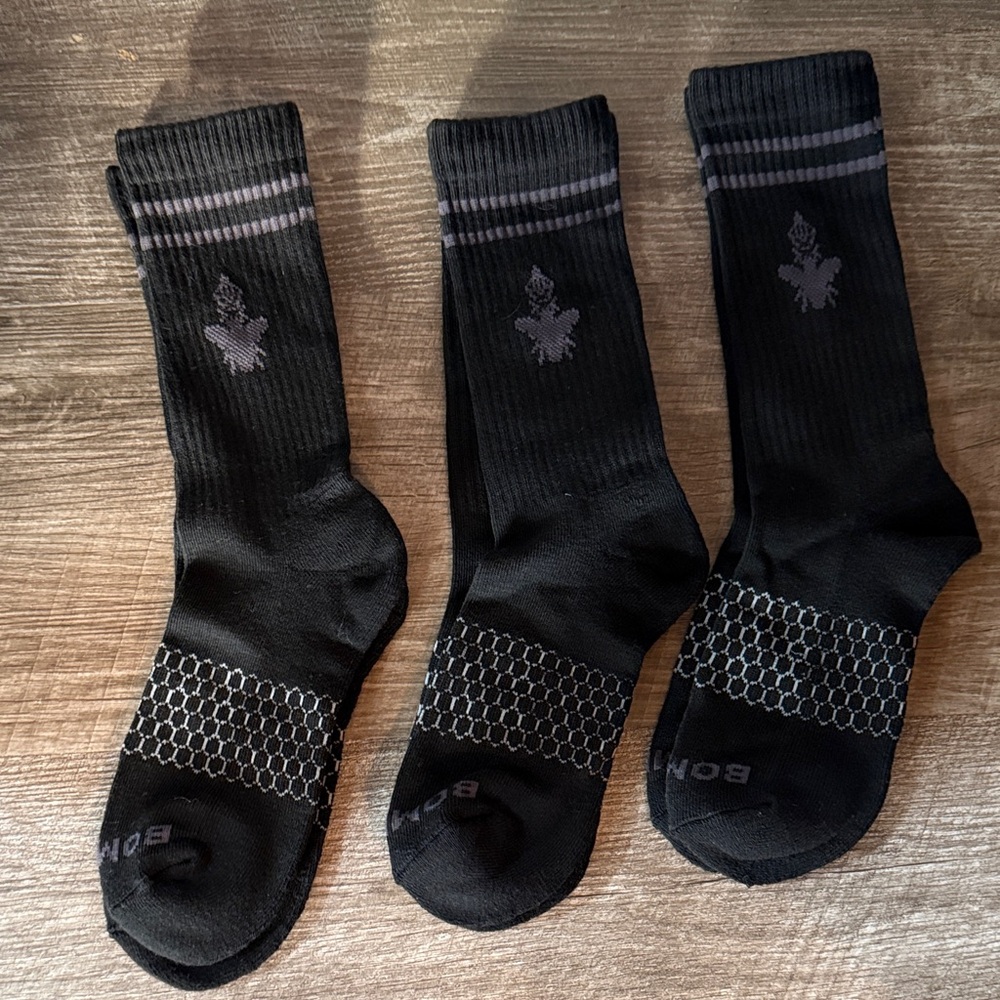 Bombas Black Crew Socks for Men